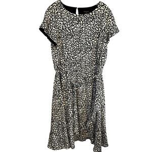 Ellen Weaver 1X Women's Dress Black White Plus Size 14W 16W